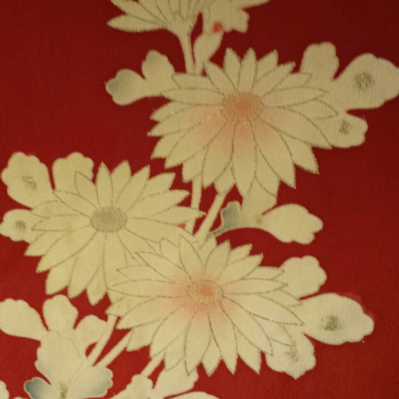 NWT Long Silver Lined Orange Blossom Kimono silk - Picture 2 of 3