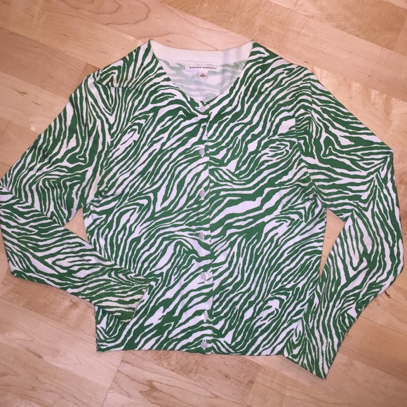 Banana Republic Zebra Print Fun Cardigan Size S
