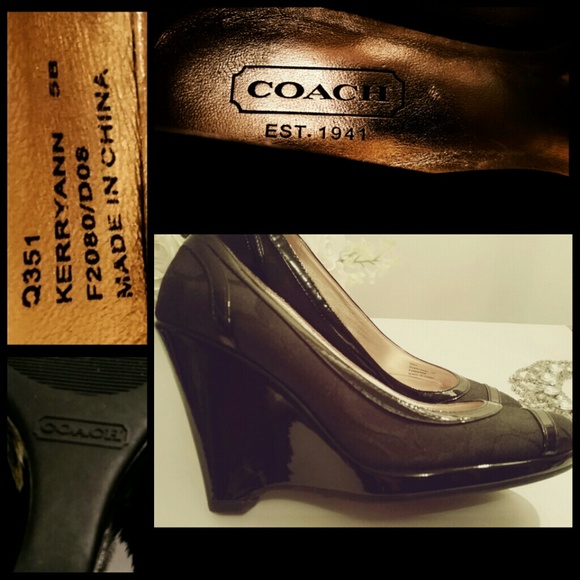 ๐HP๐ COACH Black Signature C Platform Wedge - Picture 3 of 4