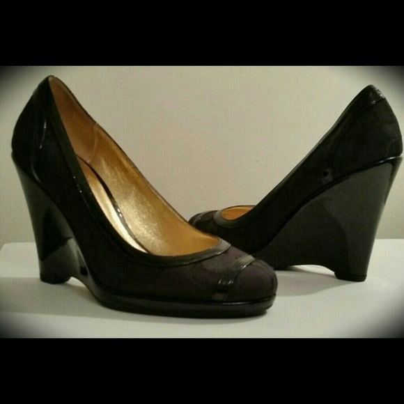 ๐HP๐ COACH Black Signature C Platform Wedge - Picture 2 of 4