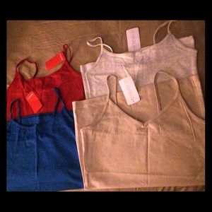 Tint-tops in the colors red,blue,beige,off white