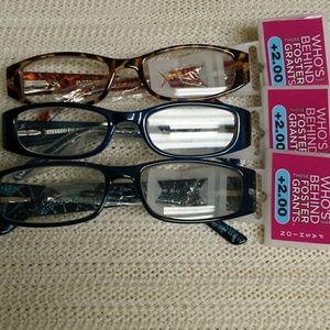 3X FOSTER GRANT READING GLASSES +2.00 MSRP $66