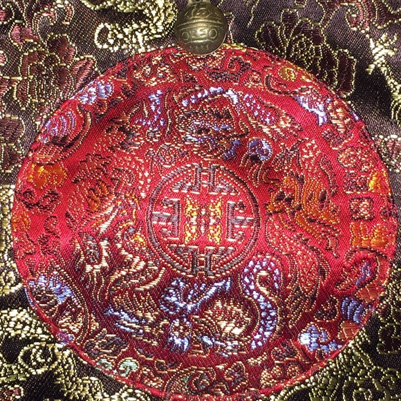 Silk Asian purse. Handmade - Picture 2 of 3