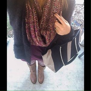 Ramy Brooke Black & Tan Suede Tote