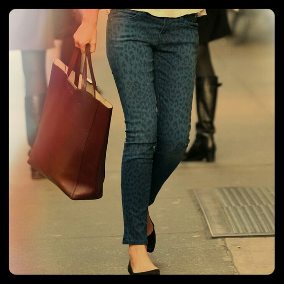 Dark Blue Animal Print Jeans