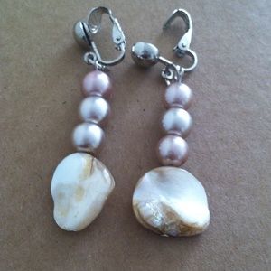 Champagne pearl Clip-on Earrings