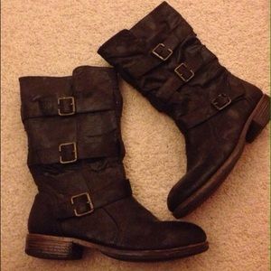 Relisting- Brown boots with buckles