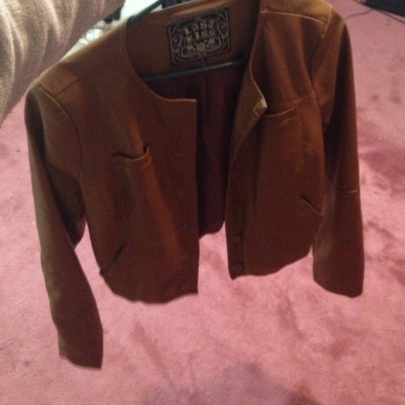 Brown leather ( fake ) jacket