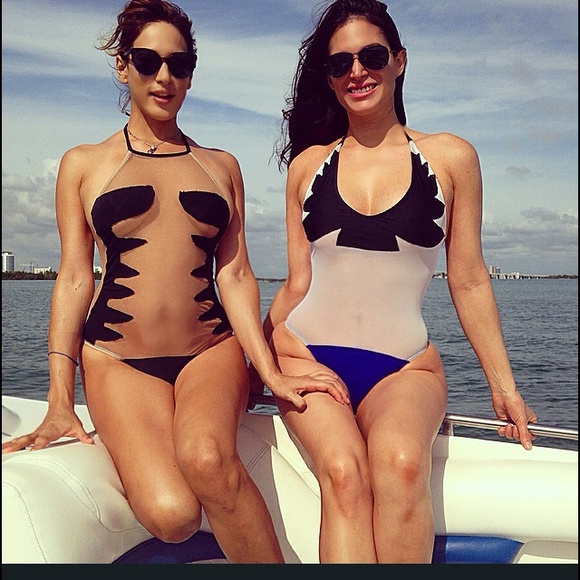 One piece mesh bathing suits