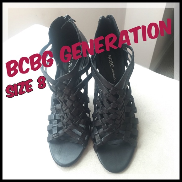 BCBG Generation Black Open-Toe Pumps