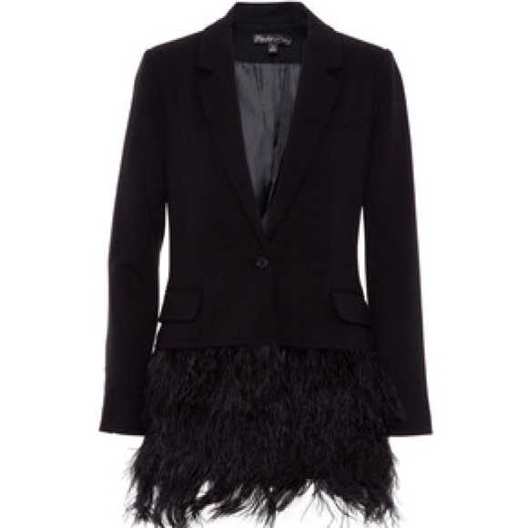 NWOT Elizabeth & James Ostrich Feather Jacket - Picture 2 of 4