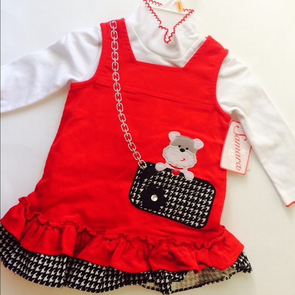 Red baby girl 12 month dress