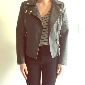 NWOT Grey leather jacket