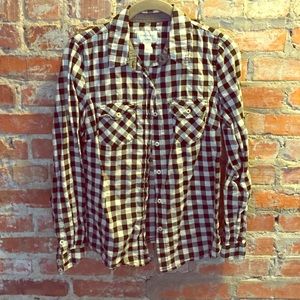 F21 black & white plaid button up