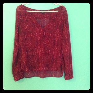 Hot pink pattern long-sleeve top