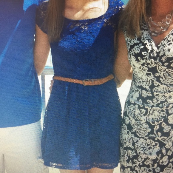blue textured dress