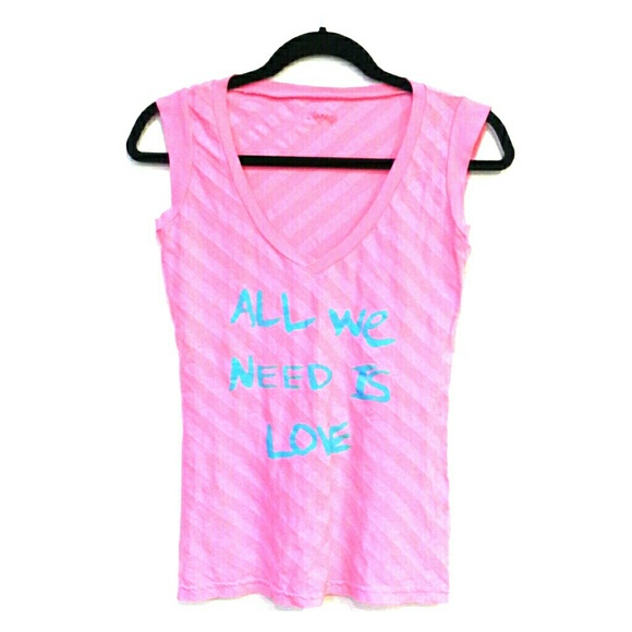 ALL WE NEED IS LOVE Tank Top by 2Love - Picture 1 of 4