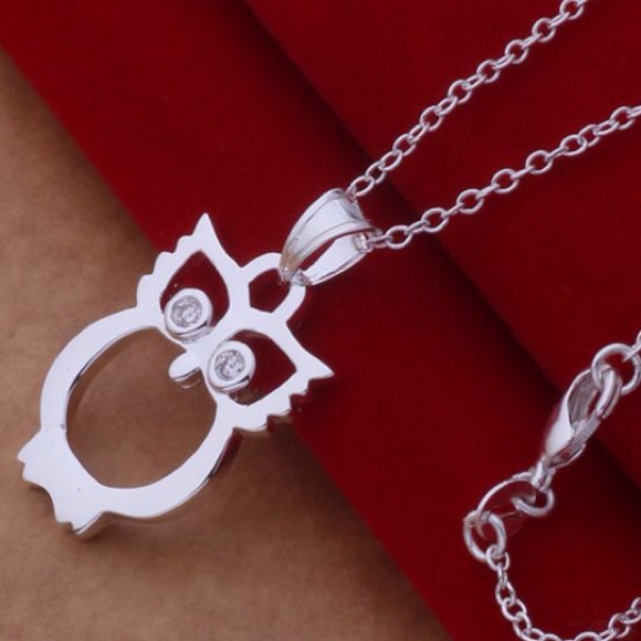 Owel silver necklace