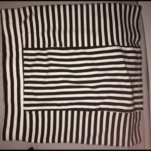 Mink pink pencil skirt black white stripe