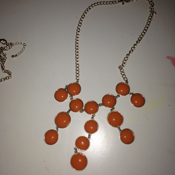 Orange Bubble Statement Necklace