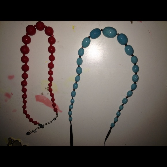 Red and blue necklace BUNDLE