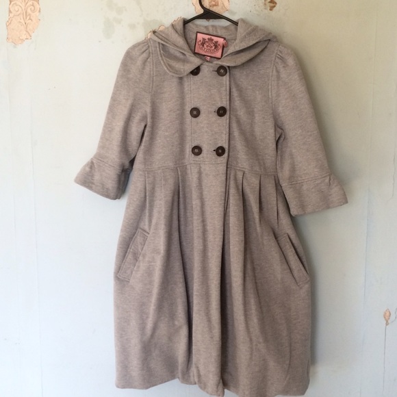 Juicy couture hooded jersey pea coat sz s