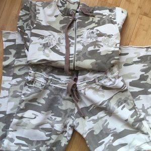 BCBG military sweatsuit. Worn couple times.