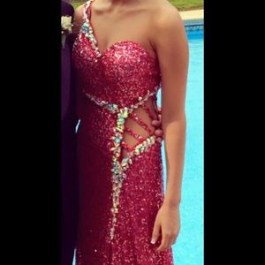 ALL PINK SEQUIN PROM DRESS