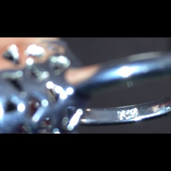 Dark blue stone. Silver ring, 8 - Picture 4 of 4