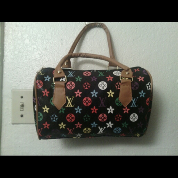 Leather designer handbag