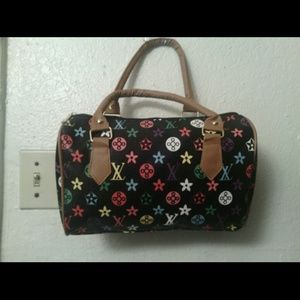 Leather designer handbag