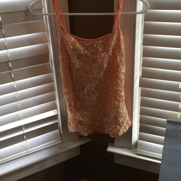 Peach and gold spaghetti strap tank top