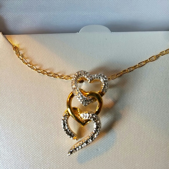 3 hearts diamond accent 18 it gold over st. Silver