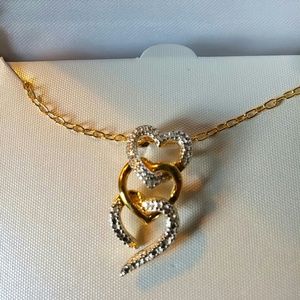 3 hearts diamond accent 18 it gold over st. Silver