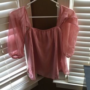 Strapless top with sleeves