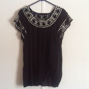 Black peasant shirt