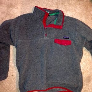 Patagonia Synchilla Snap T- Men's Large Grey&Red