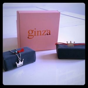 Silver necklace and bracelet w/crown pendant