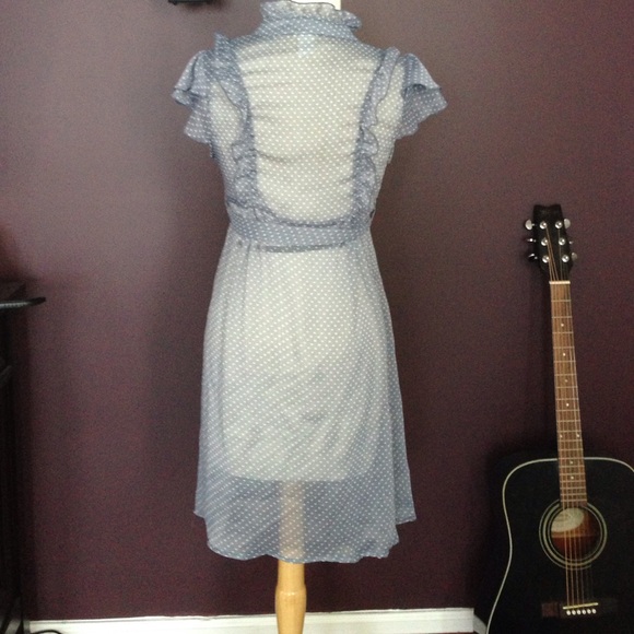 Vintage Chiffon Polka dot dress - Picture 3 of 4