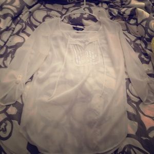 Sheer white express top
