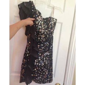 Black one shoulder cocktail