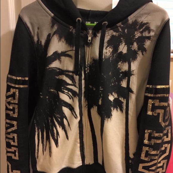 VS Pink Runway edition tropical bling hoodie.
