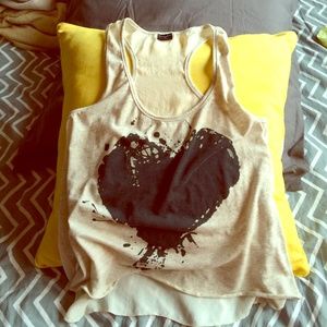 Splatter heart Tank W/ silk back!