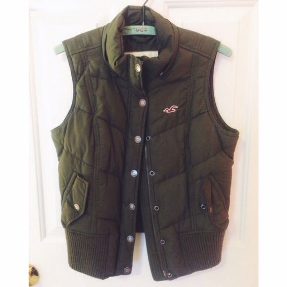 Green Fluffy Hollister Vest