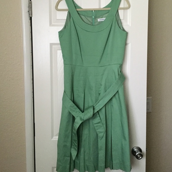 Sleeveless light green Calvin Klein dress