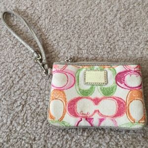 Coach Poppy Watercolor Wristlet