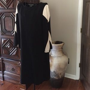 NWOT BostonProper black dress colorblock sleeves