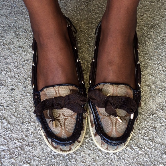 Brown Coach loafers