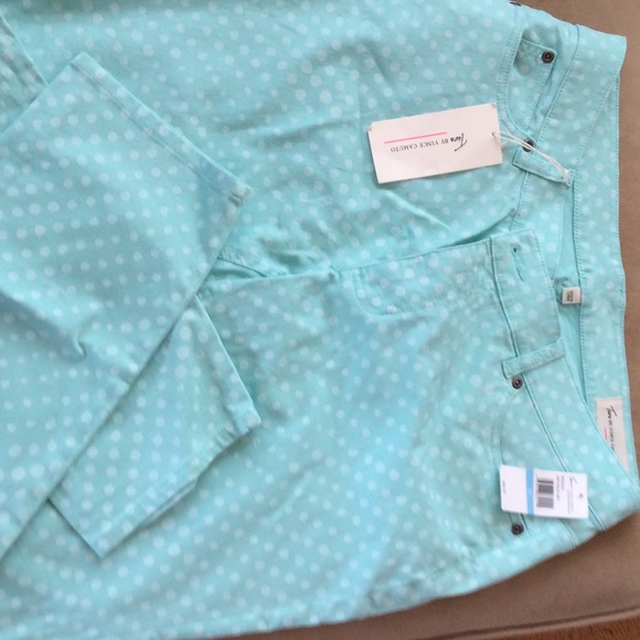 Perfect for Spring, Aqua polka dot jeans