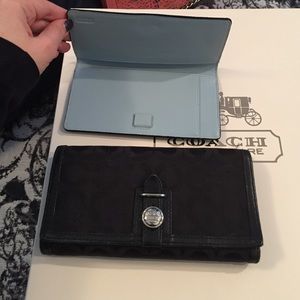 Black coach wallet with check book holder